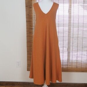 Free People Beach Sun Beam Maxi Dress Women's L Cotton Linen Terry Cloth Boho
